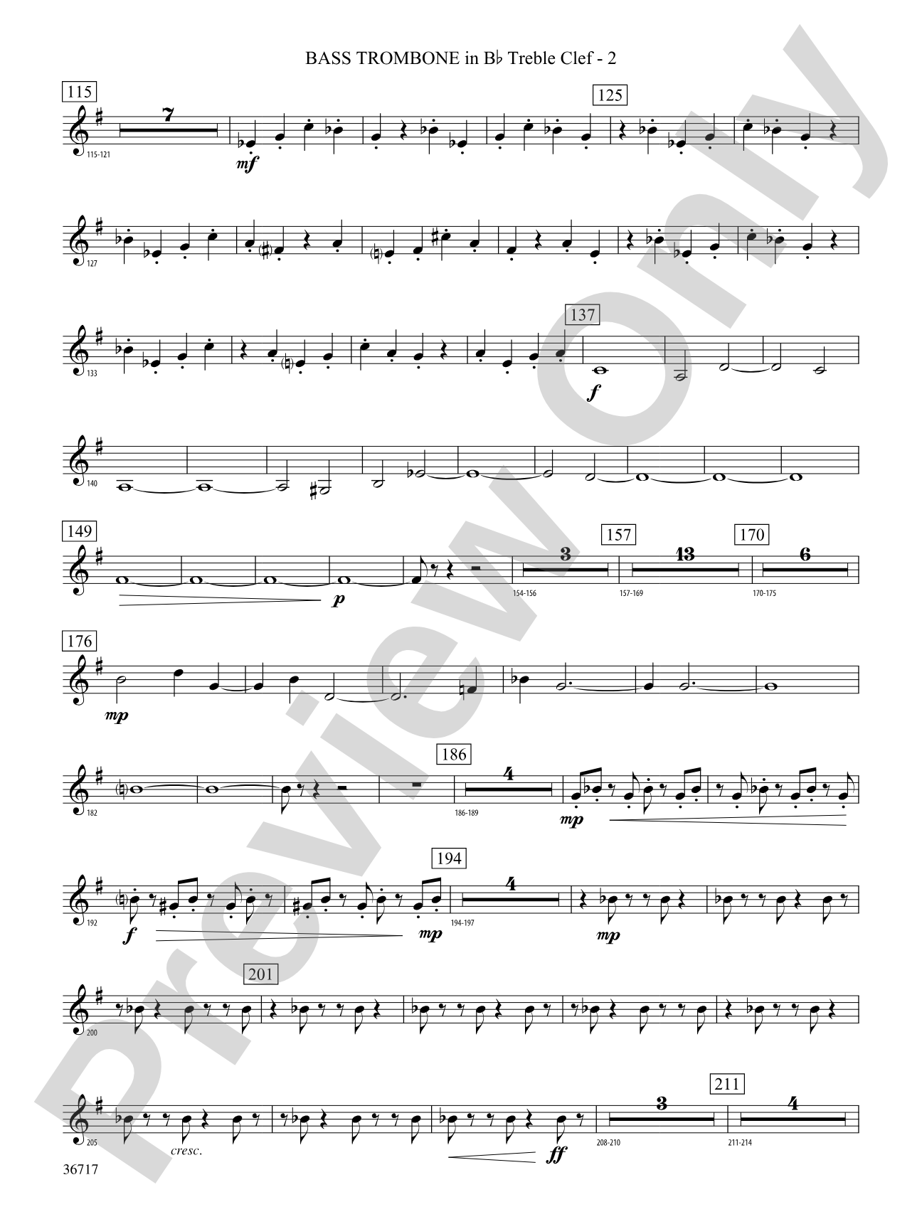 Sparkle: (wp) 3rd B-flat Trombone T.C.