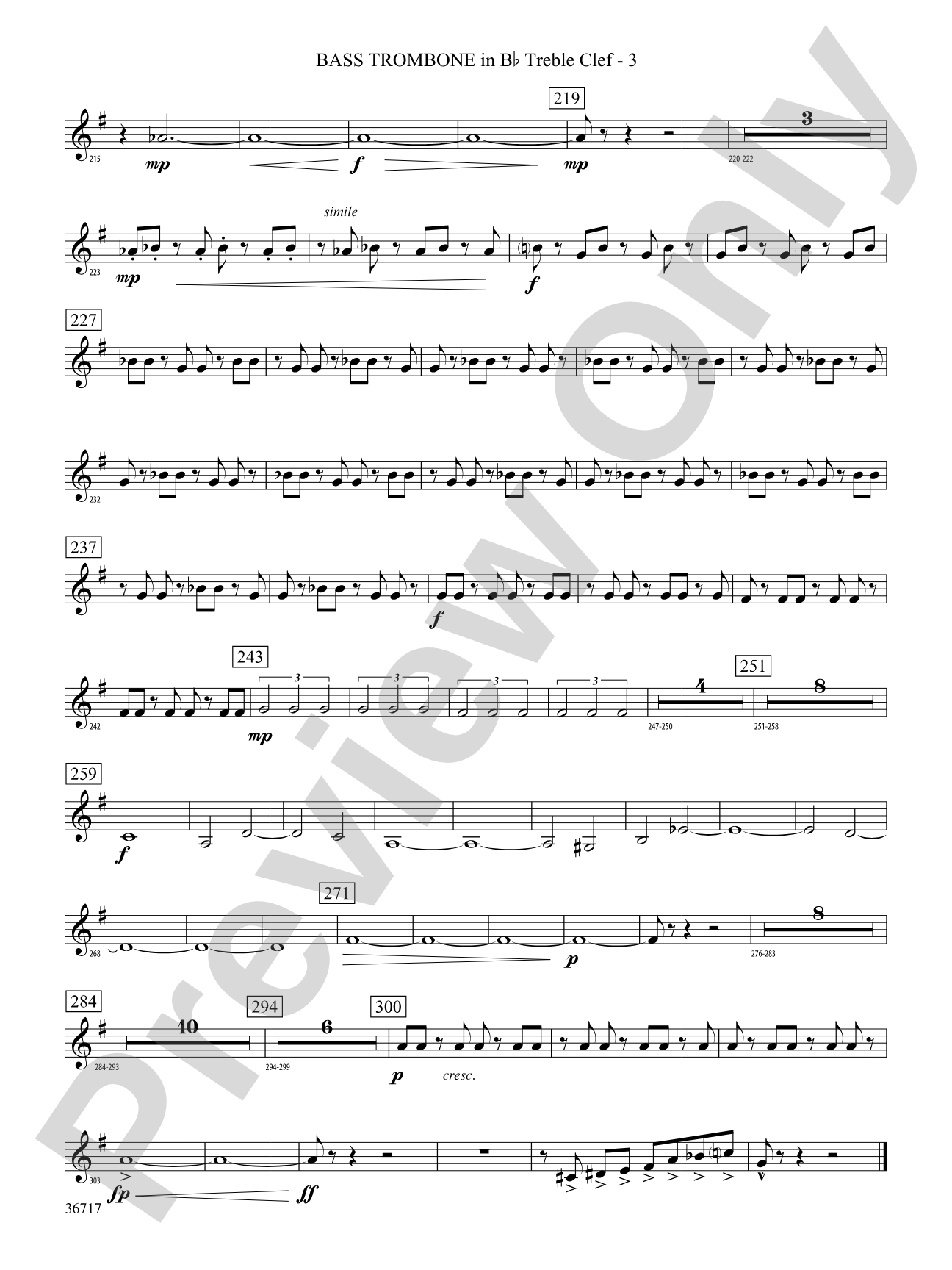 Sparkle: (wp) 3rd B-flat Trombone T.C.