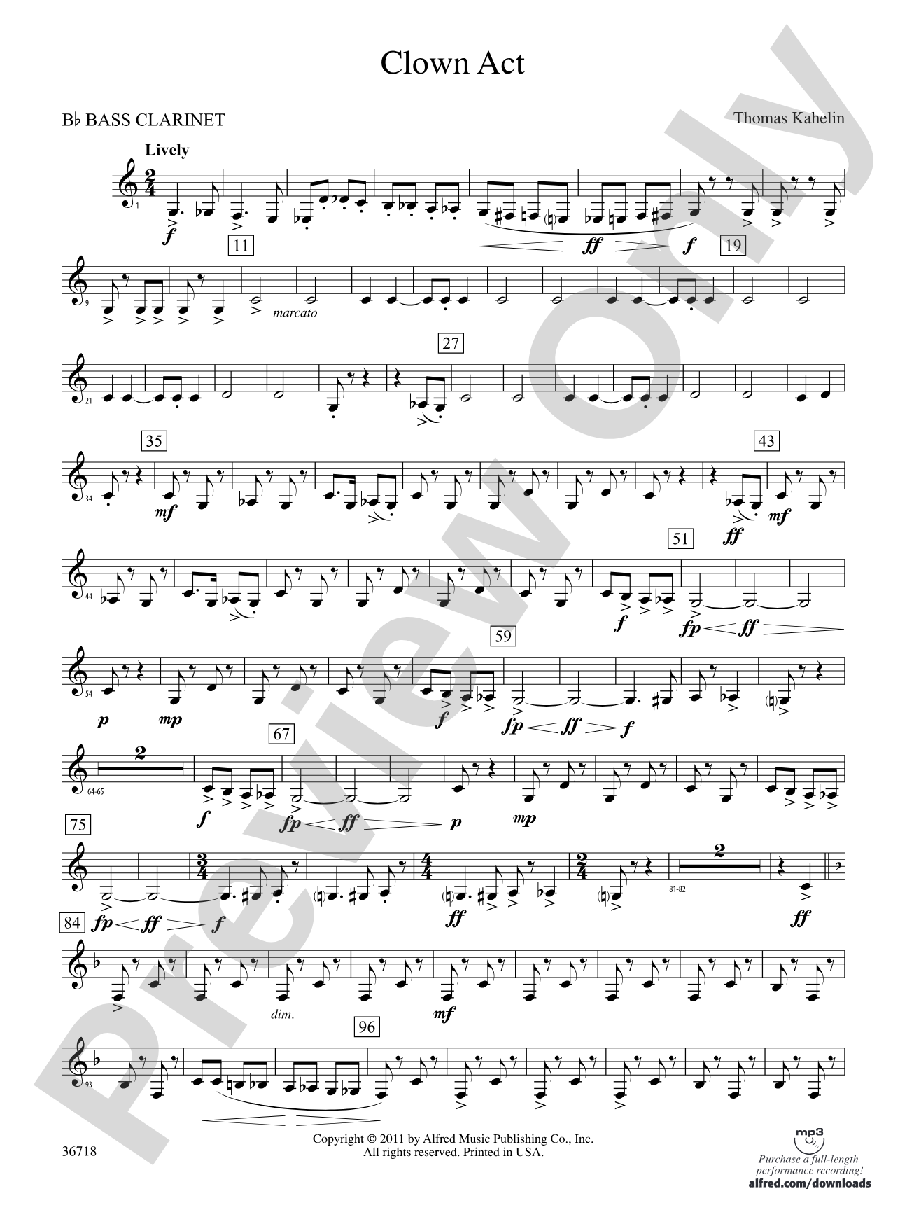 Clown Act: B-flat Bass Clarinet