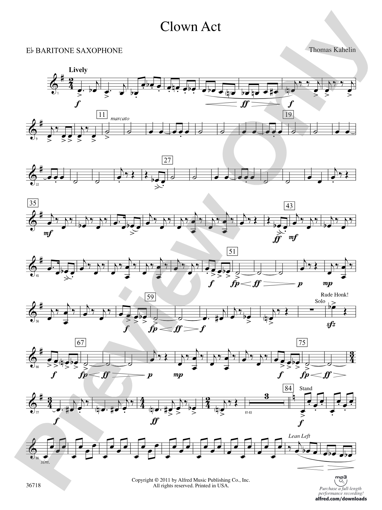 Clown Act: E-flat Baritone Saxophone