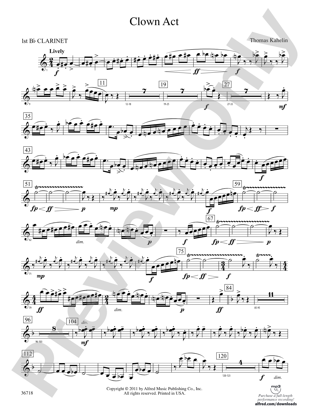 Clown Act: 1st B-flat Clarinet