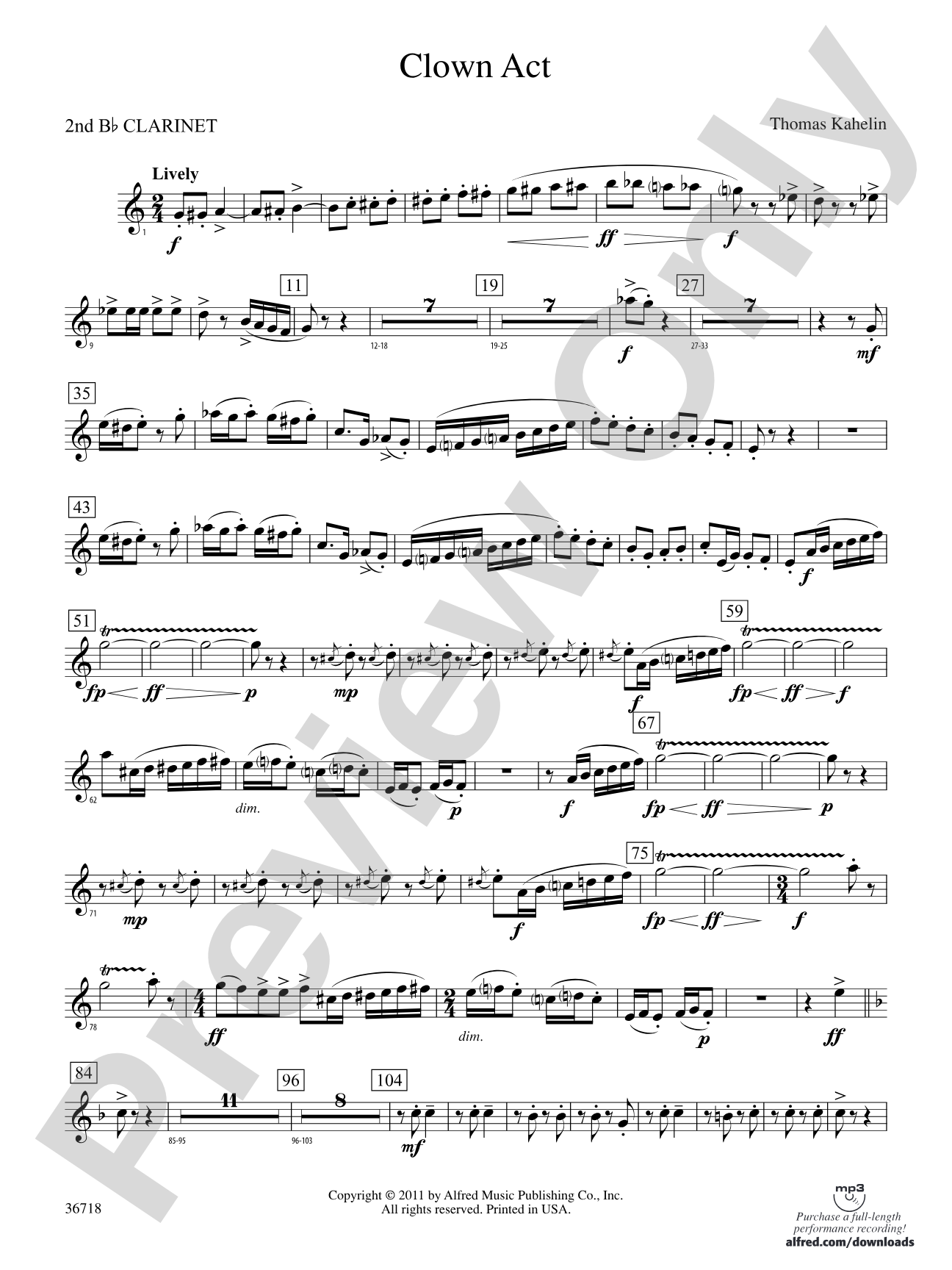 Clown Act: 2nd B-flat Clarinet
