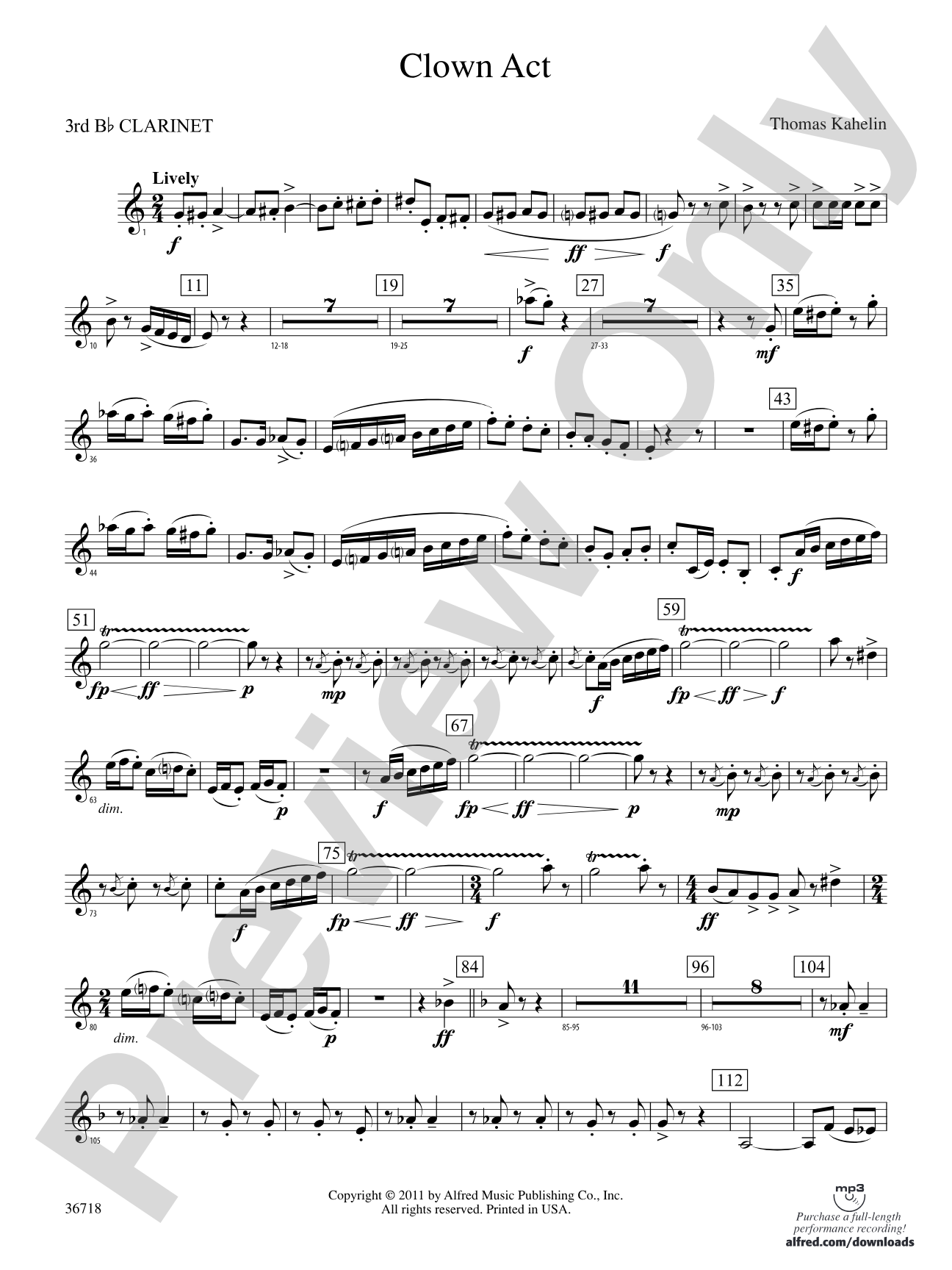 Clown Act: 3rd B-flat Clarinet