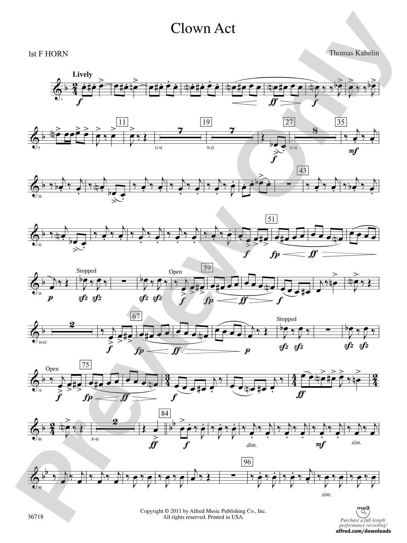 Clown Act: 1st F Horn