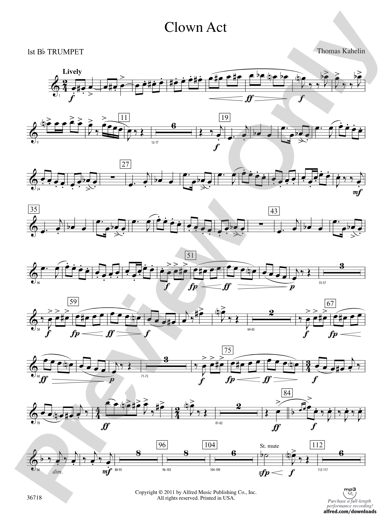 Clown Act: 1st B-flat Trumpet