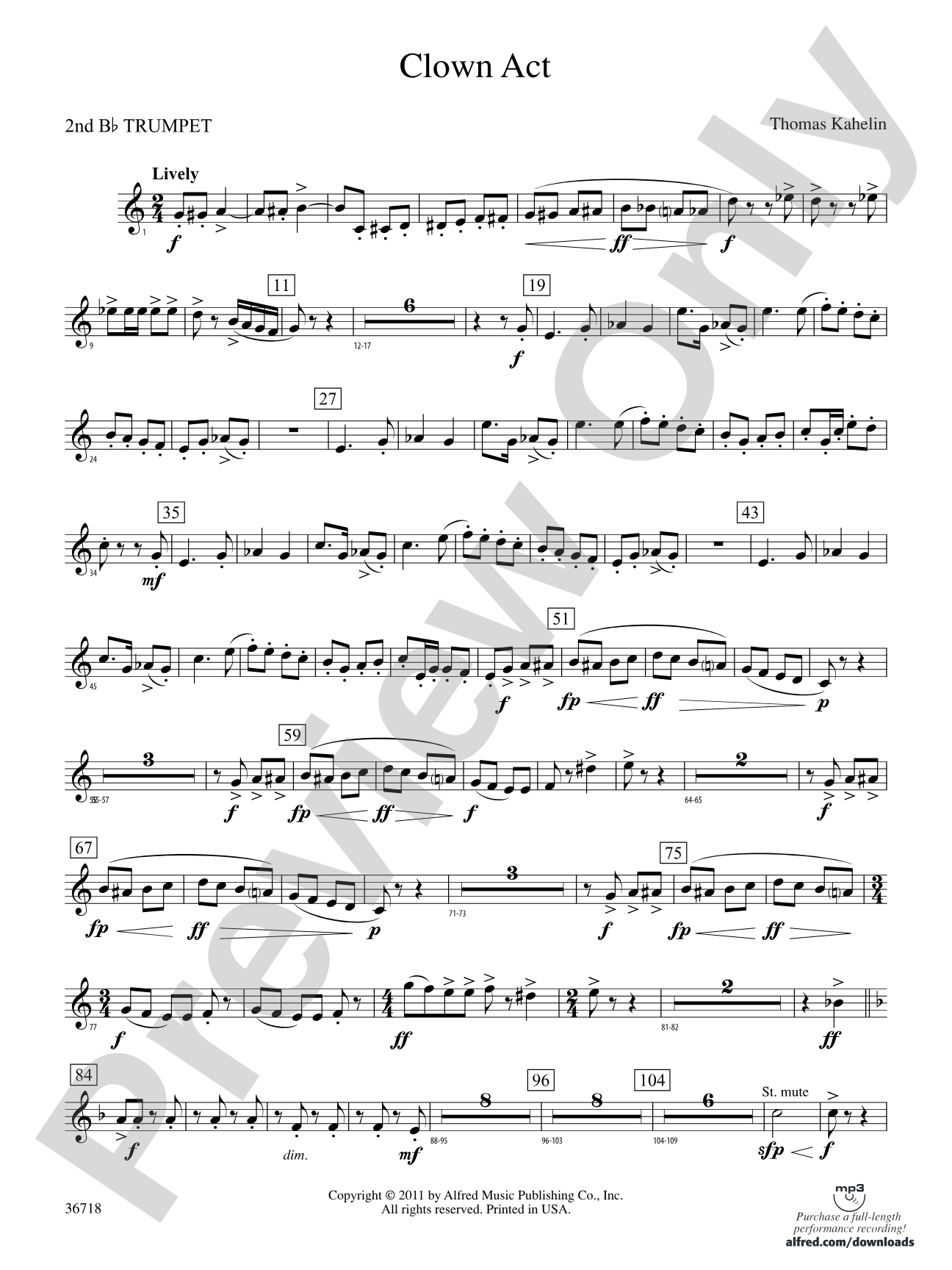 Clown Act: 2nd B-flat Trumpet