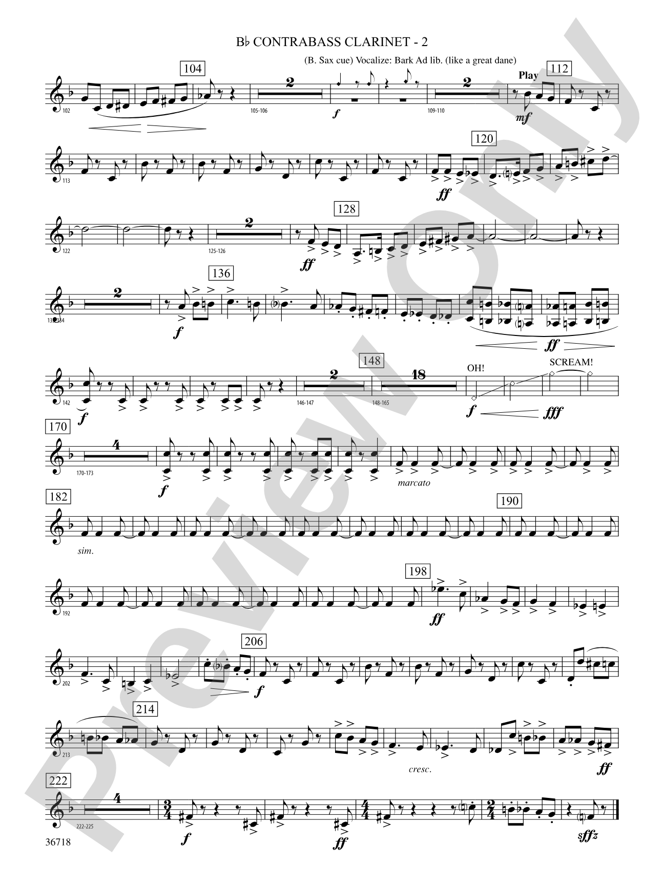 Clown Act: (wp) B-flat Contrabass Clarinet