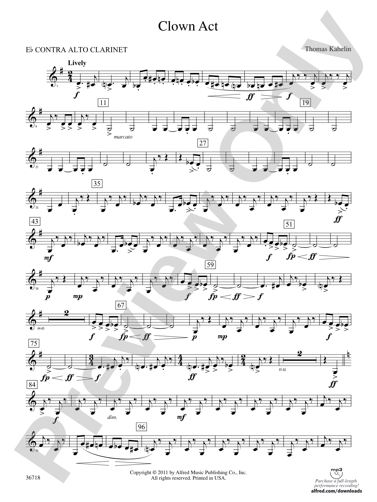 Clown Act: (wp) E-flat Contrabass Clarinet
