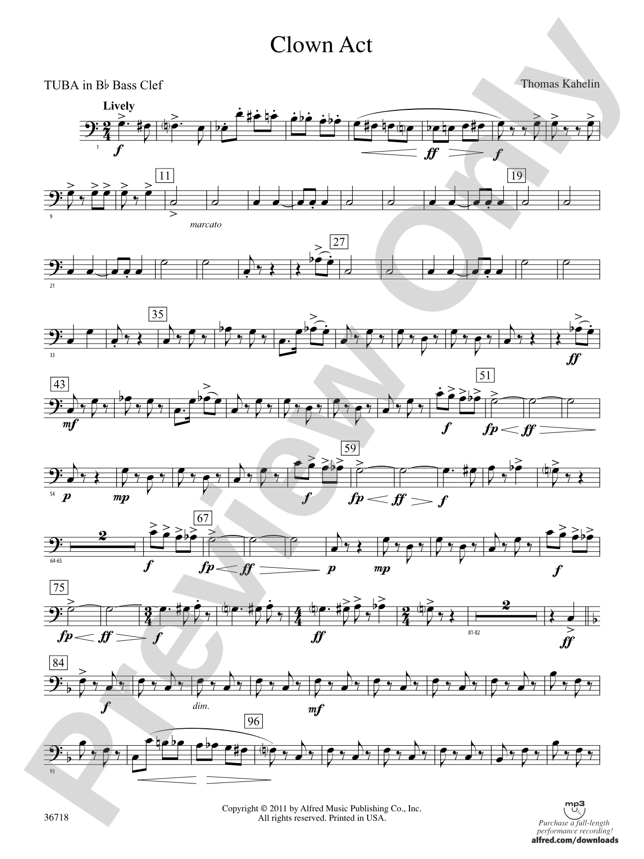 Clown Act: (wp) B-flat Tuba B.C.