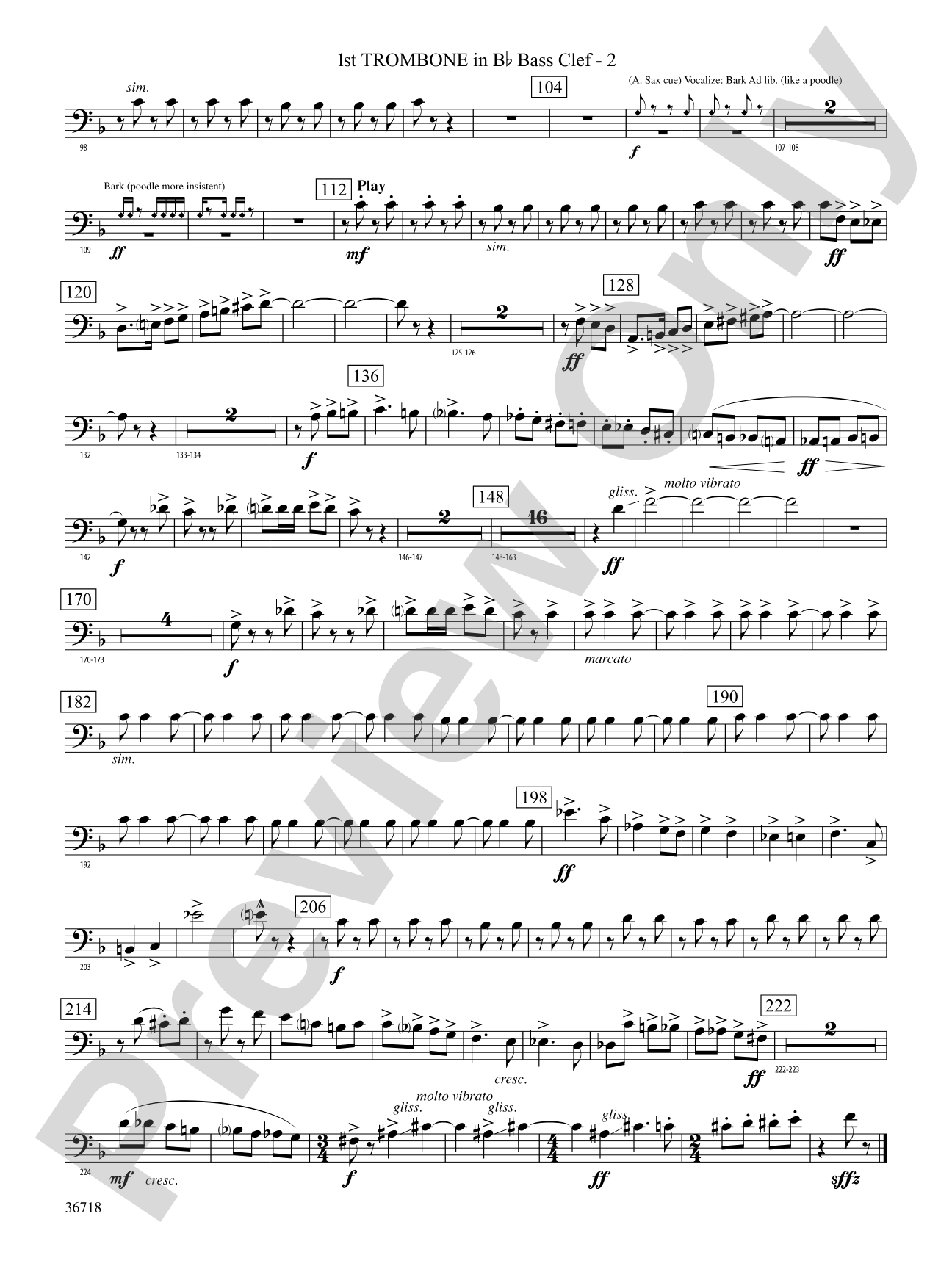 Clown Act: (wp) 1st B-flat Trombone B.C.