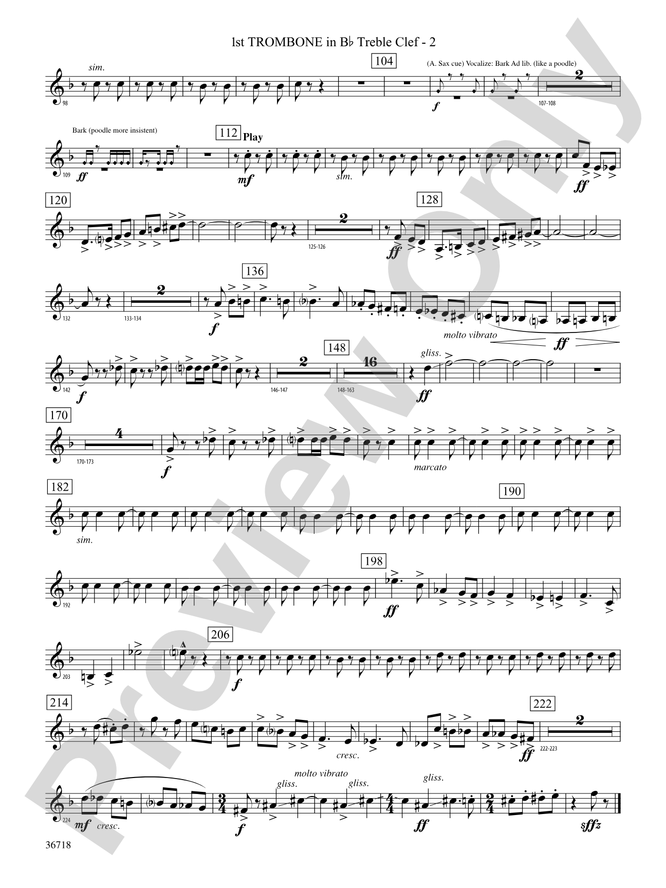 Clown Act: (wp) 1st B-flat Trombone T.C.