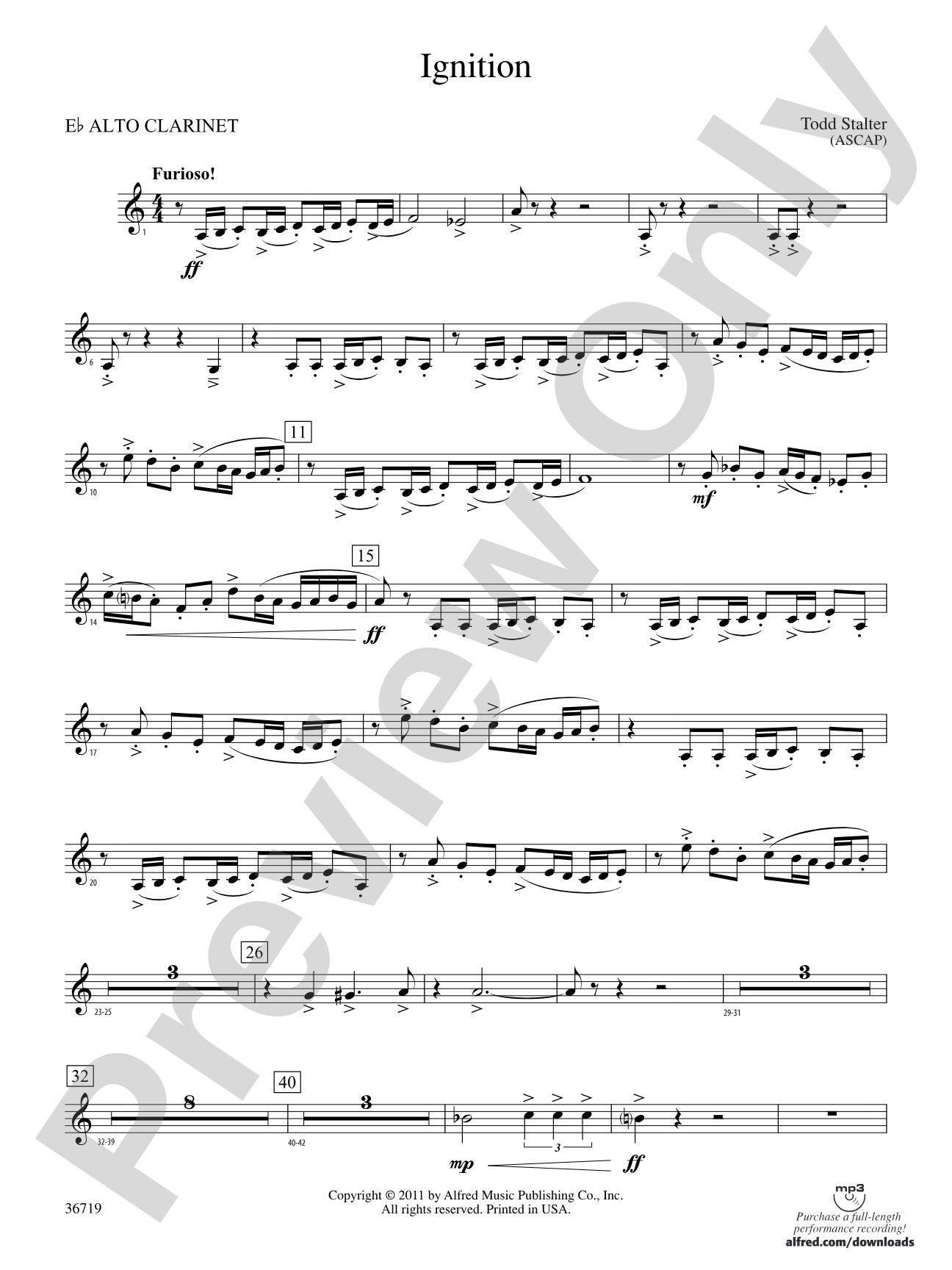 Ignition: (wp) E-flat Alto Clarinet