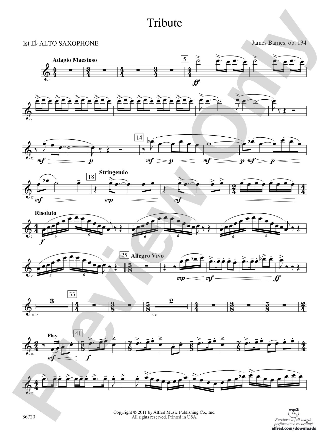 Tribute: E-flat Alto Saxophone