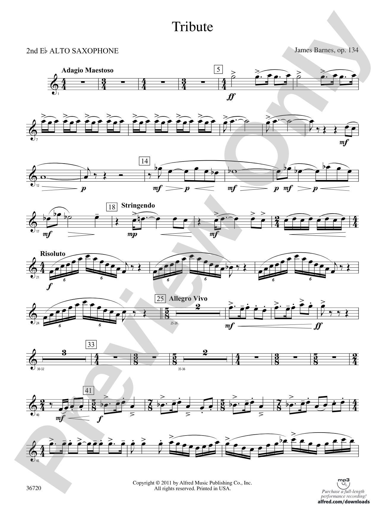 Tribute: 2nd E-flat Alto Saxophone