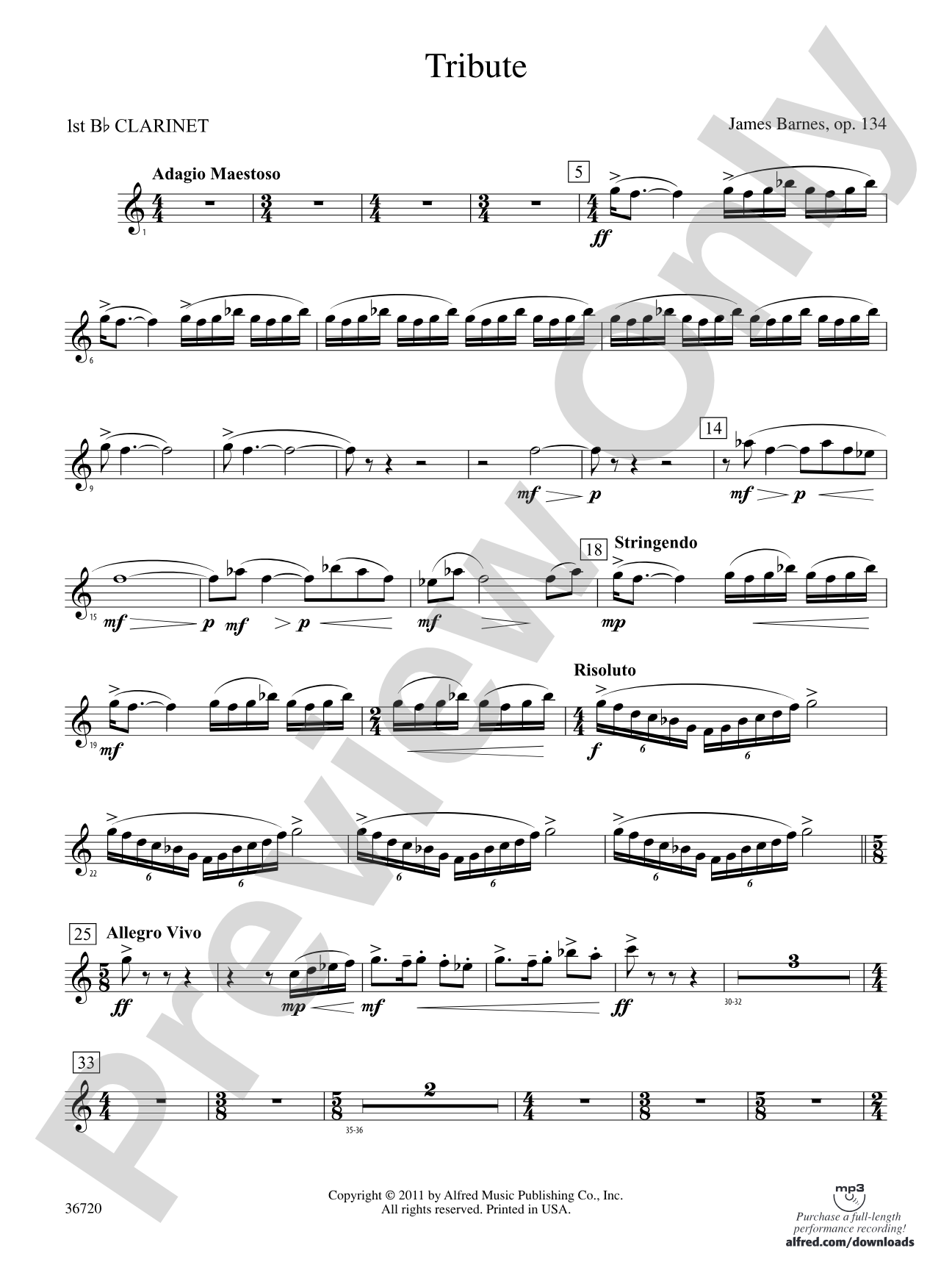 Tribute: 1st B-flat Clarinet