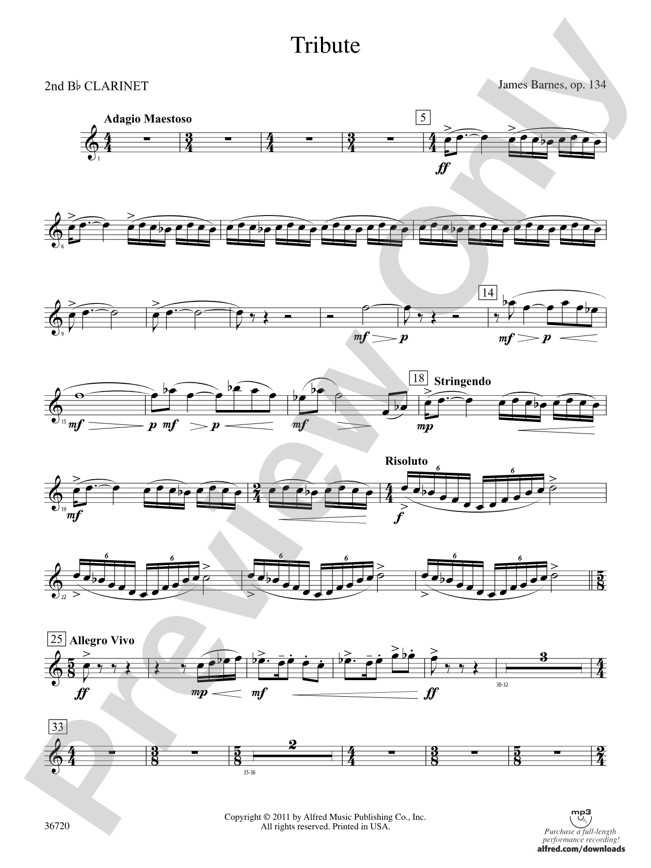 Tribute: 2nd B-flat Clarinet