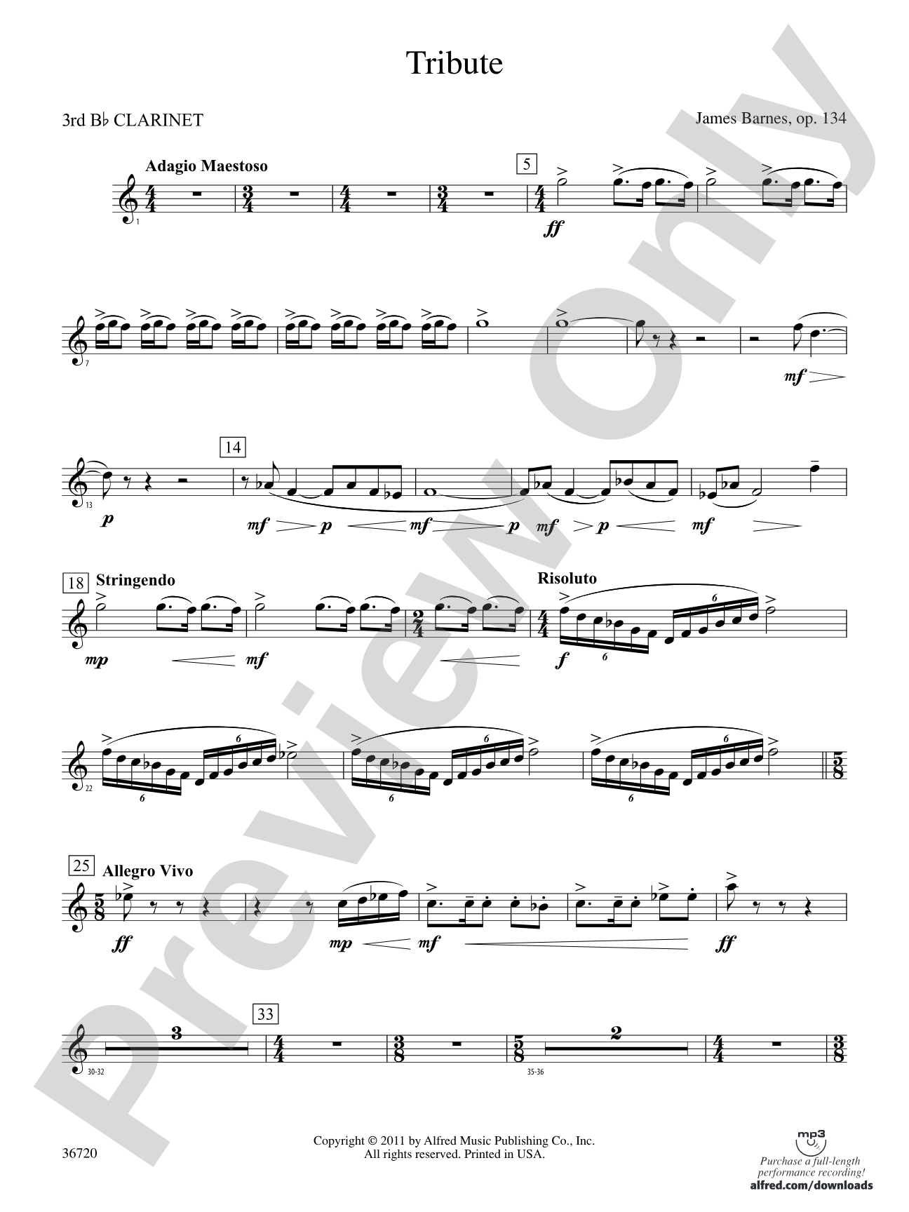 Tribute: 3rd B-flat Clarinet