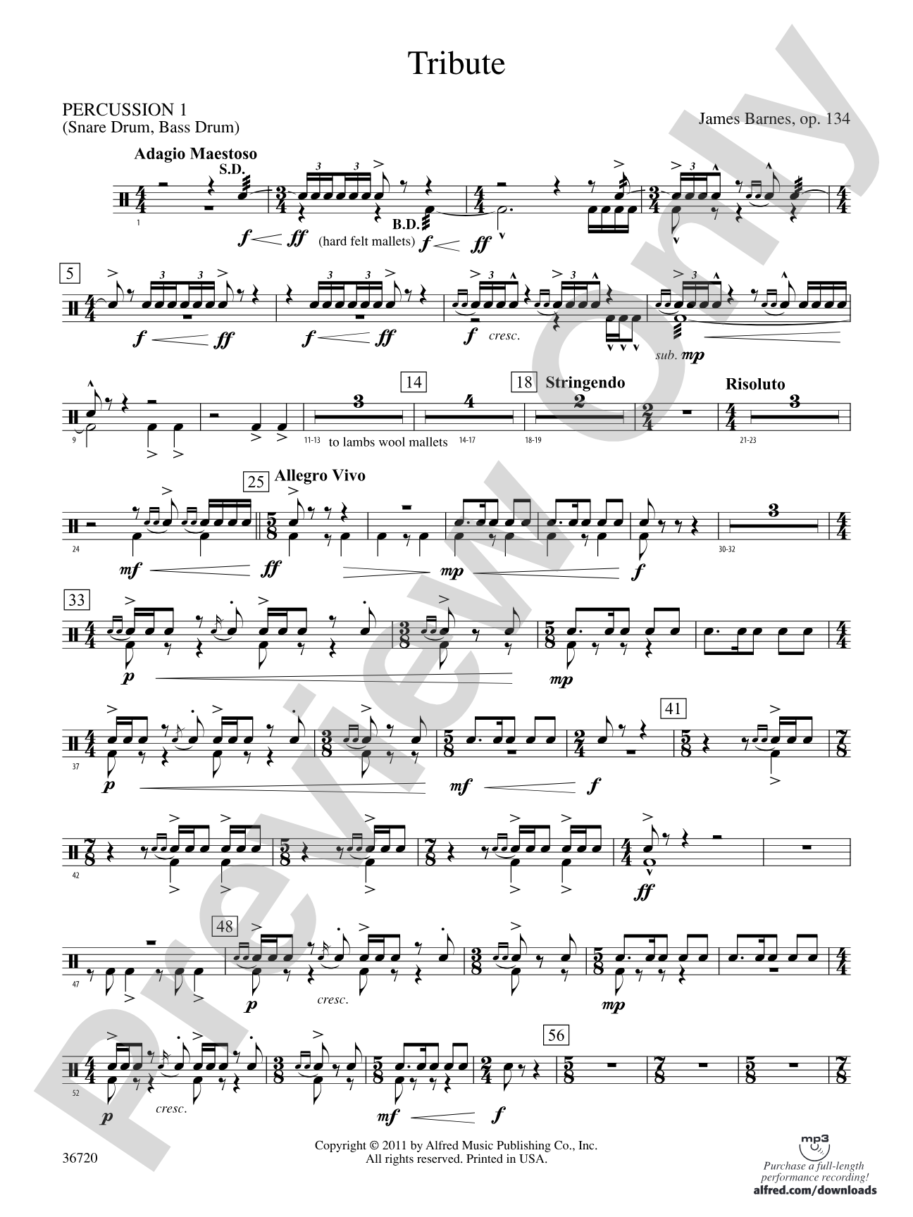 Tribute: 1st Percussion