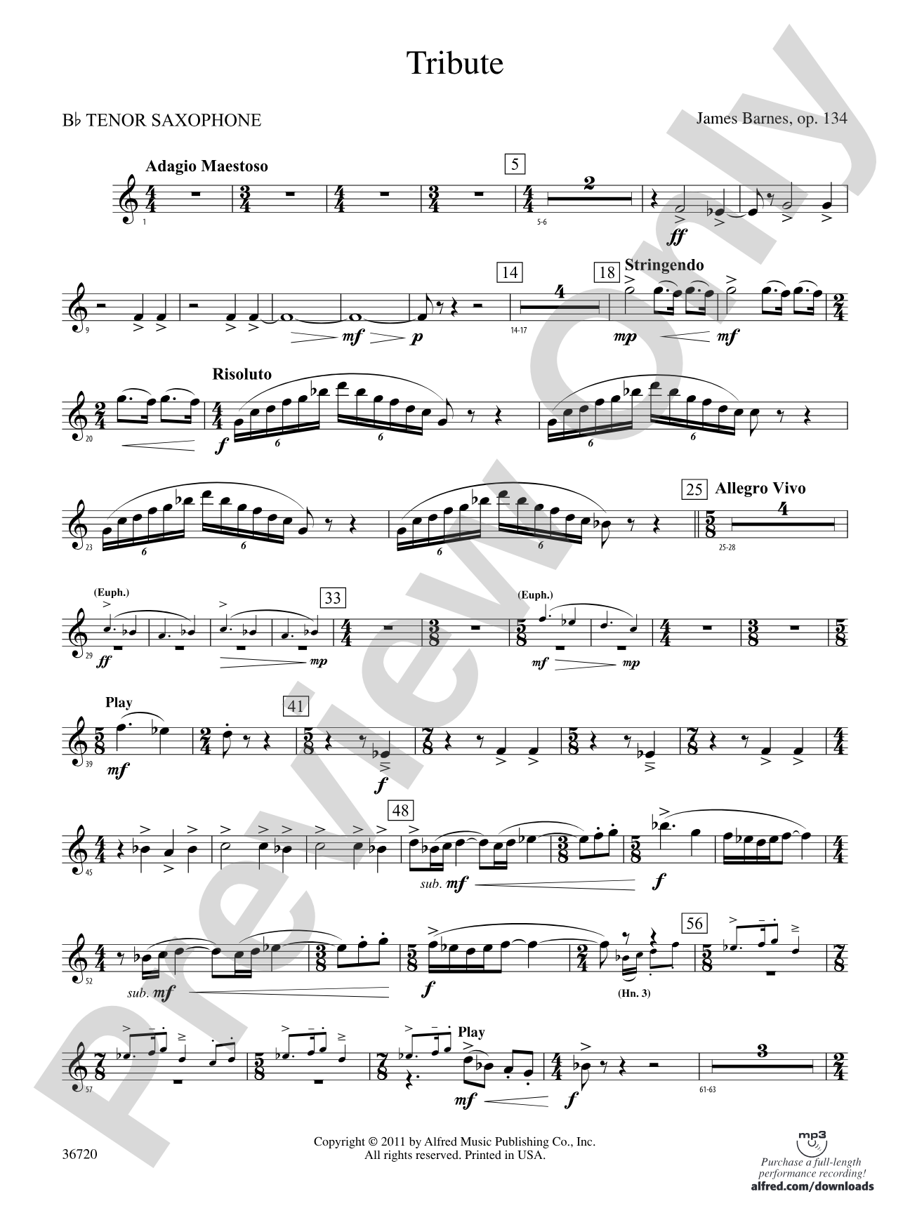 Tribute: B-flat Tenor Saxophone