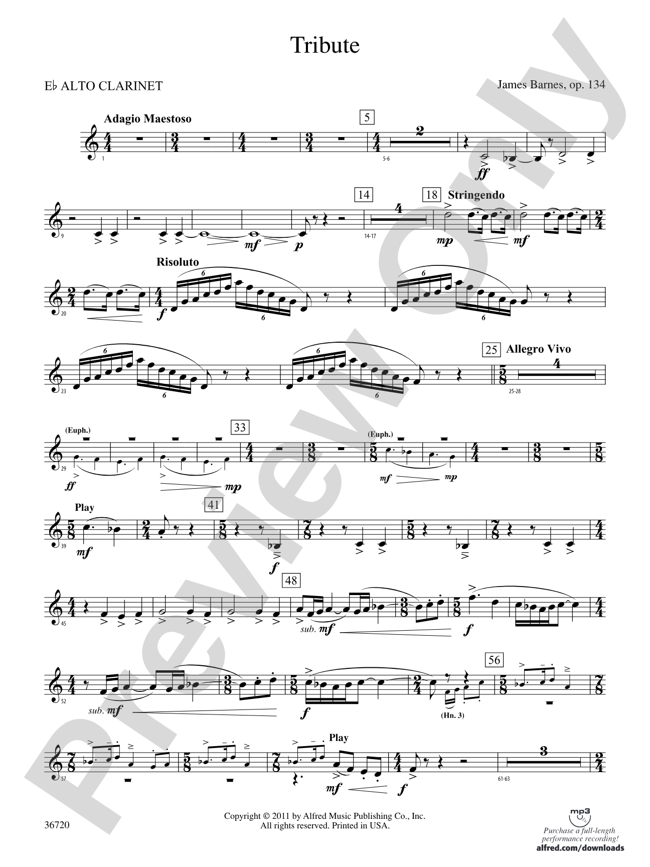 Tribute: (wp) E-flat Alto Clarinet