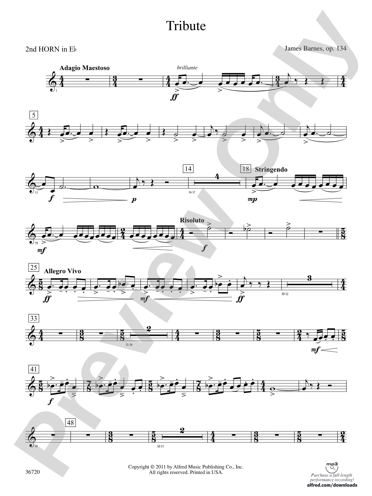 Tribute: (wp) 2nd Horn in E-flat