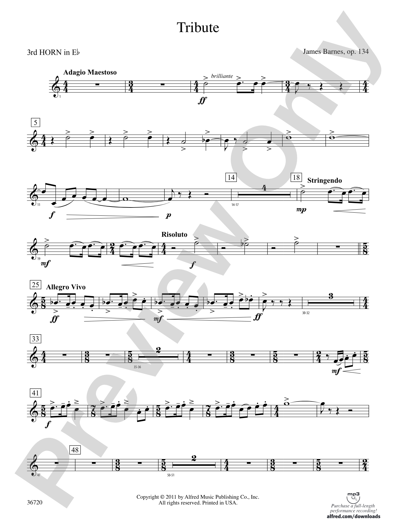 Tribute: (wp) 3rd Horn in E-flat