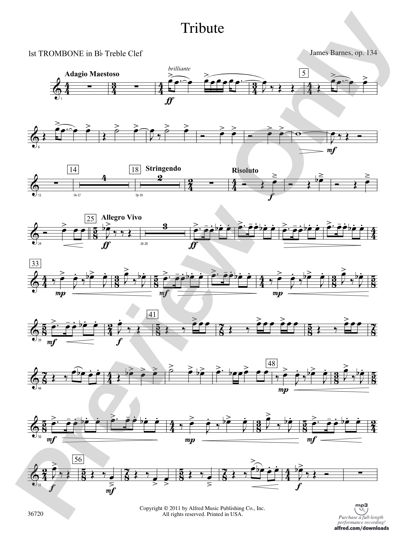 Tribute: (wp) 1st B-flat Trombone T.C.