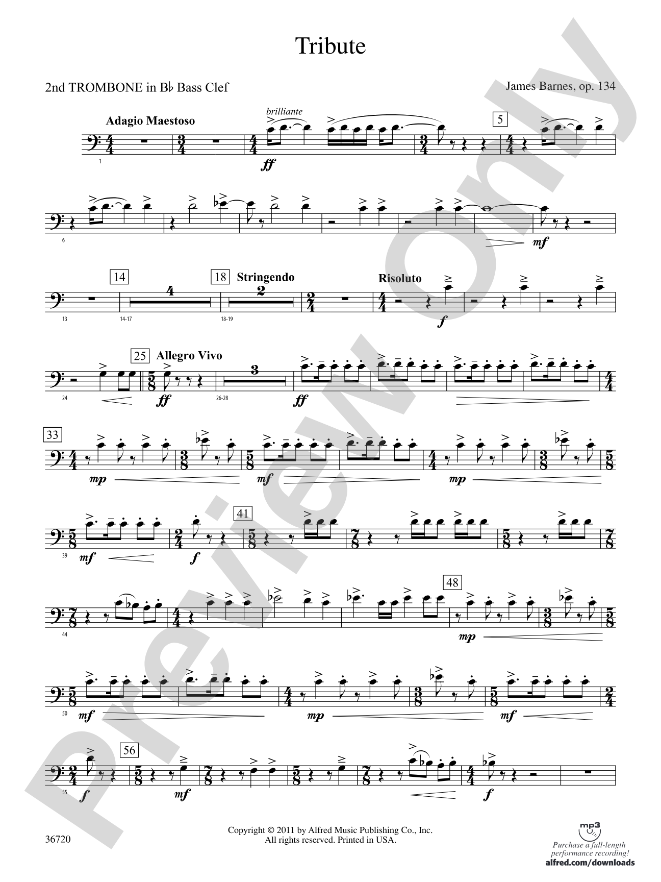 Tribute: (wp) 2nd B-flat Trombone B.C.
