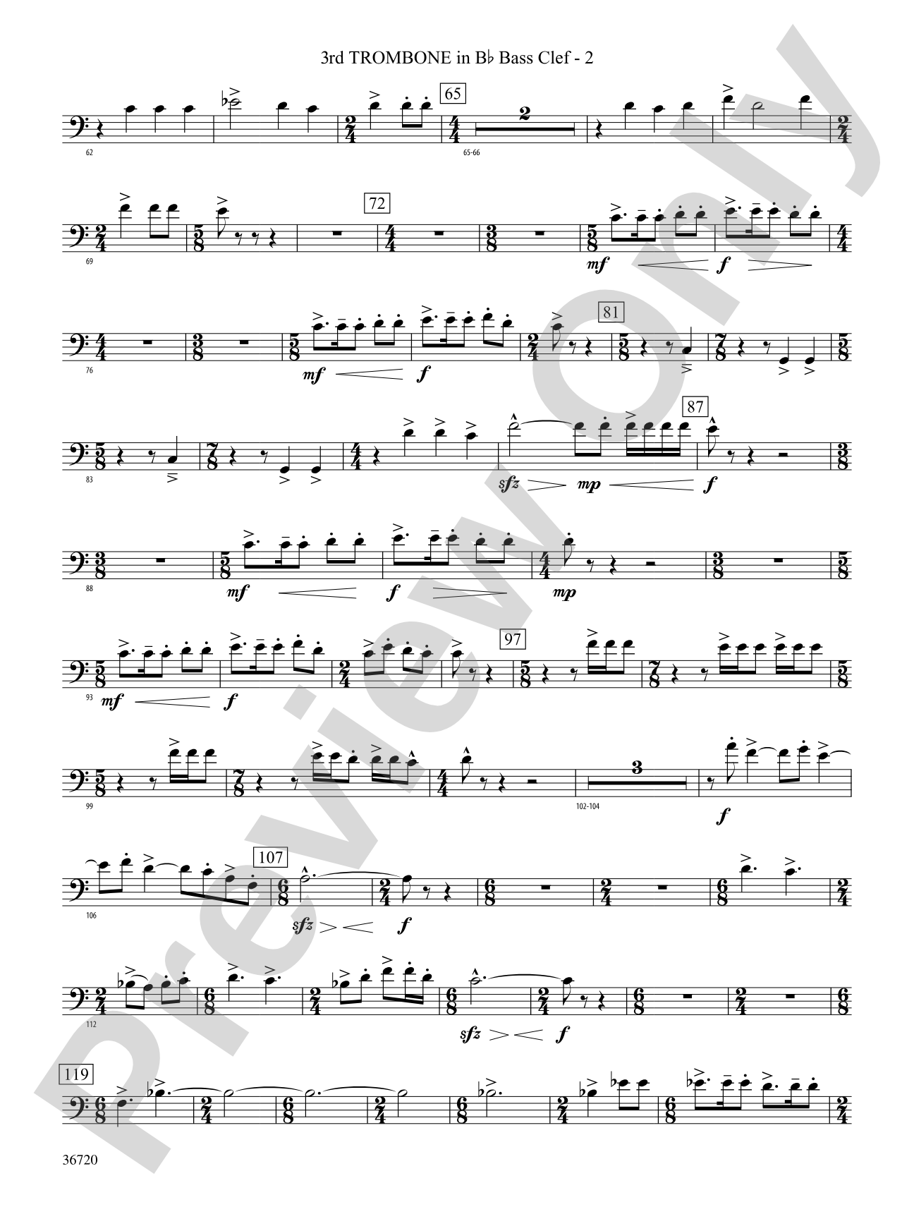 Tribute: (wp) 3rd B-flat Trombone B.C.