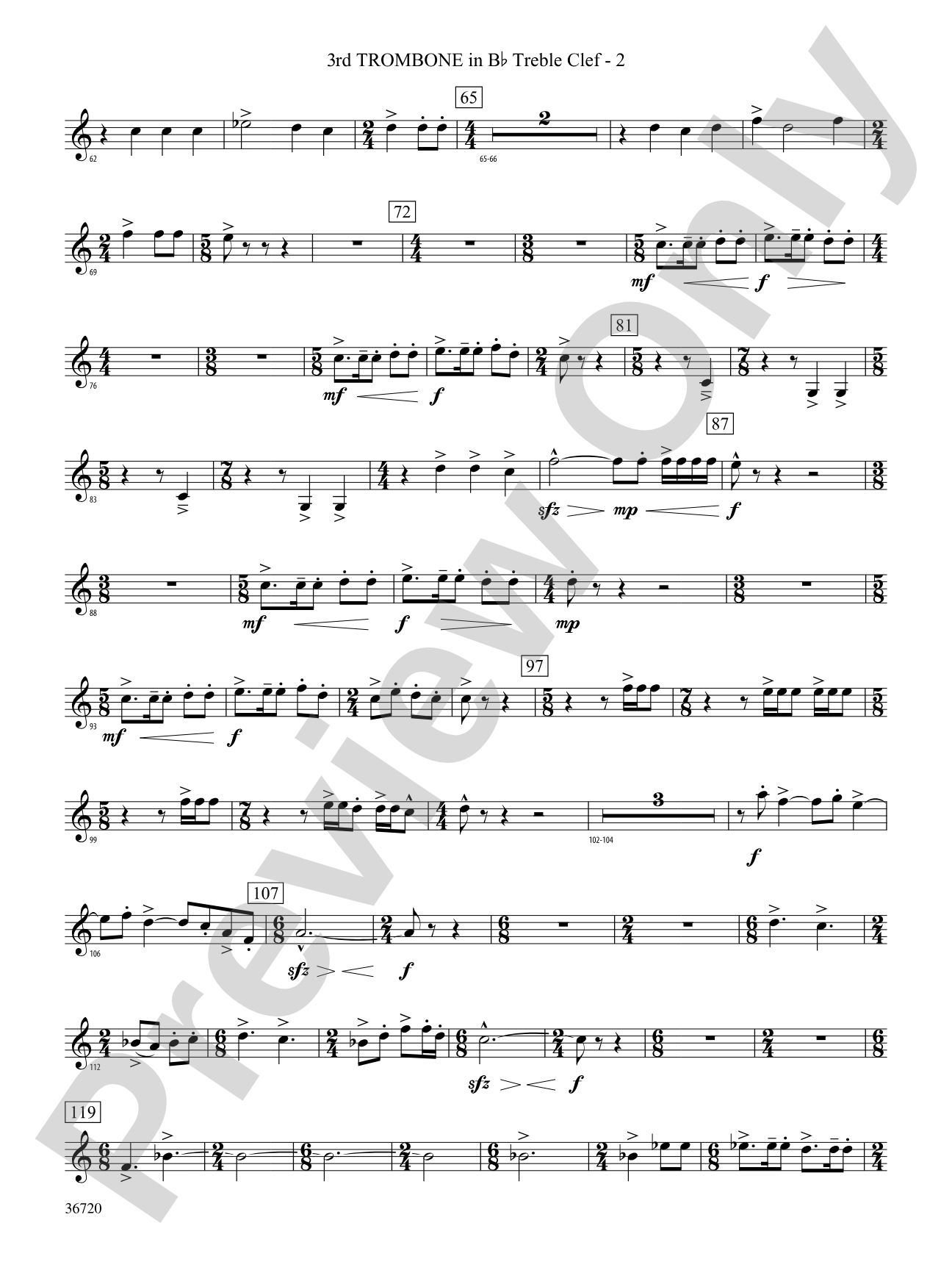 Tribute: (wp) 3rd B-flat Trombone T.C.