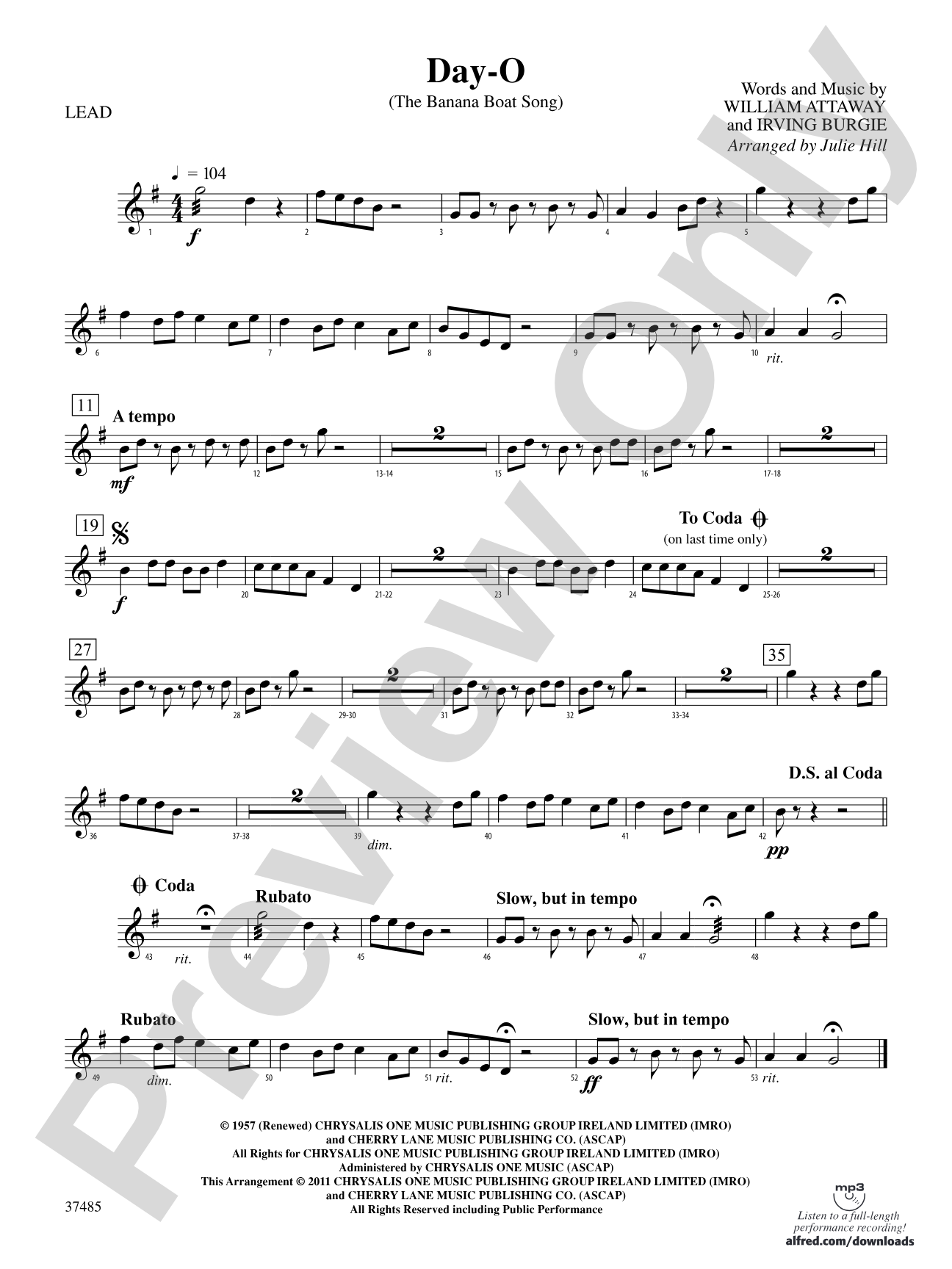 Day-O (The Banana Boat Song): 1st Percussion