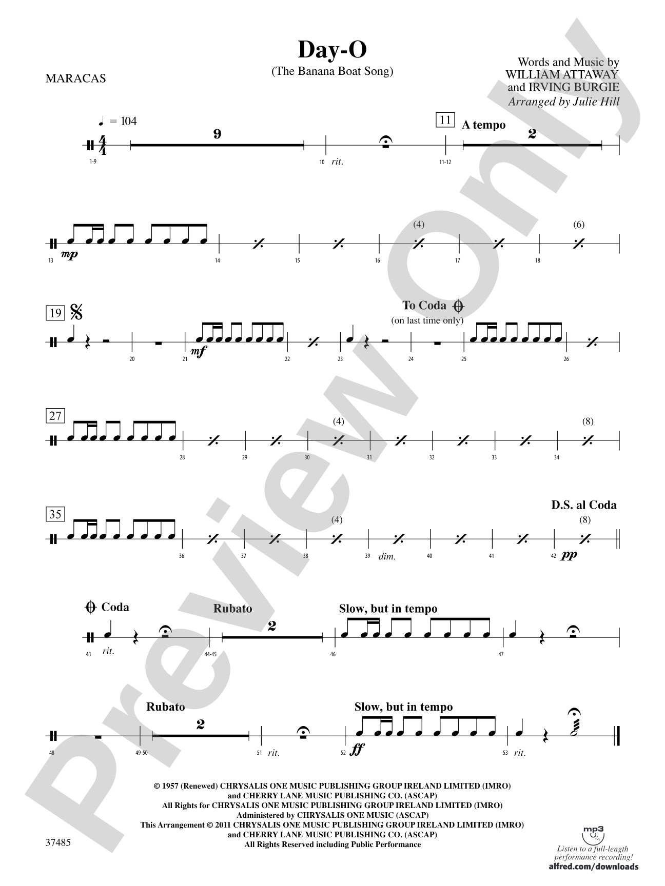 Day-O (The Banana Boat Song): 6th Percussion