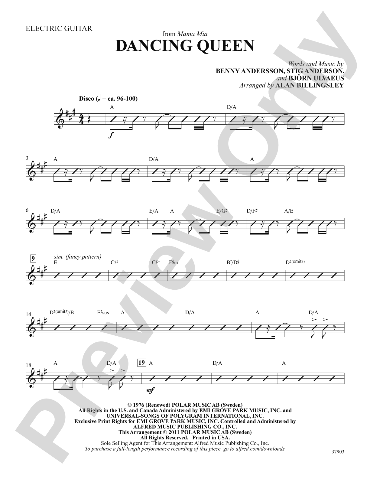 Dancing Queen (from Mamma Mia!): Guitar: Choral SoundPax