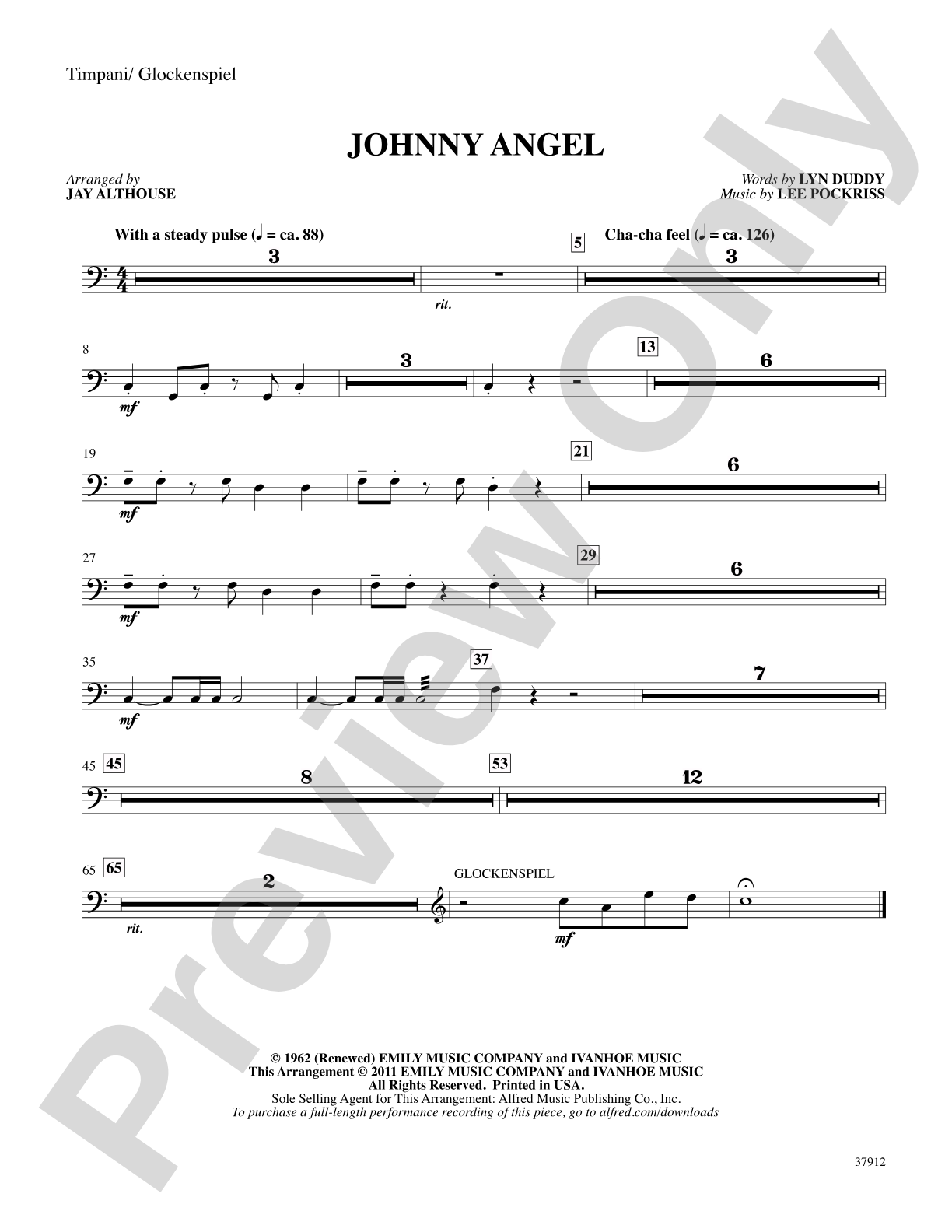 Johnny Angel: Timpani: Choral SoundPax