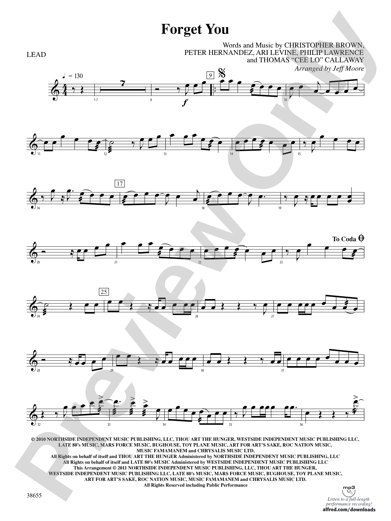 Forget You: 1st Percussion