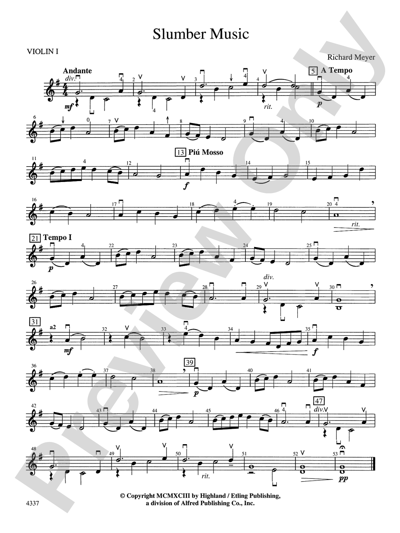 Slumber Music: 1st Violin