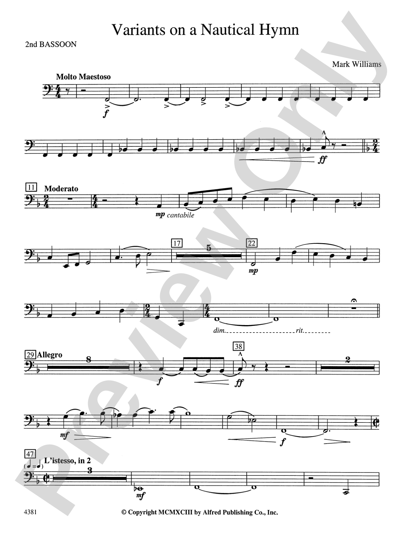Variations on a Nautical Hymn: 2nd Bassoon