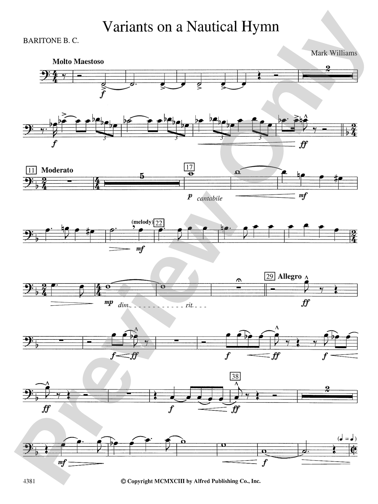 Variations on a Nautical Hymn: Baritone B.C.