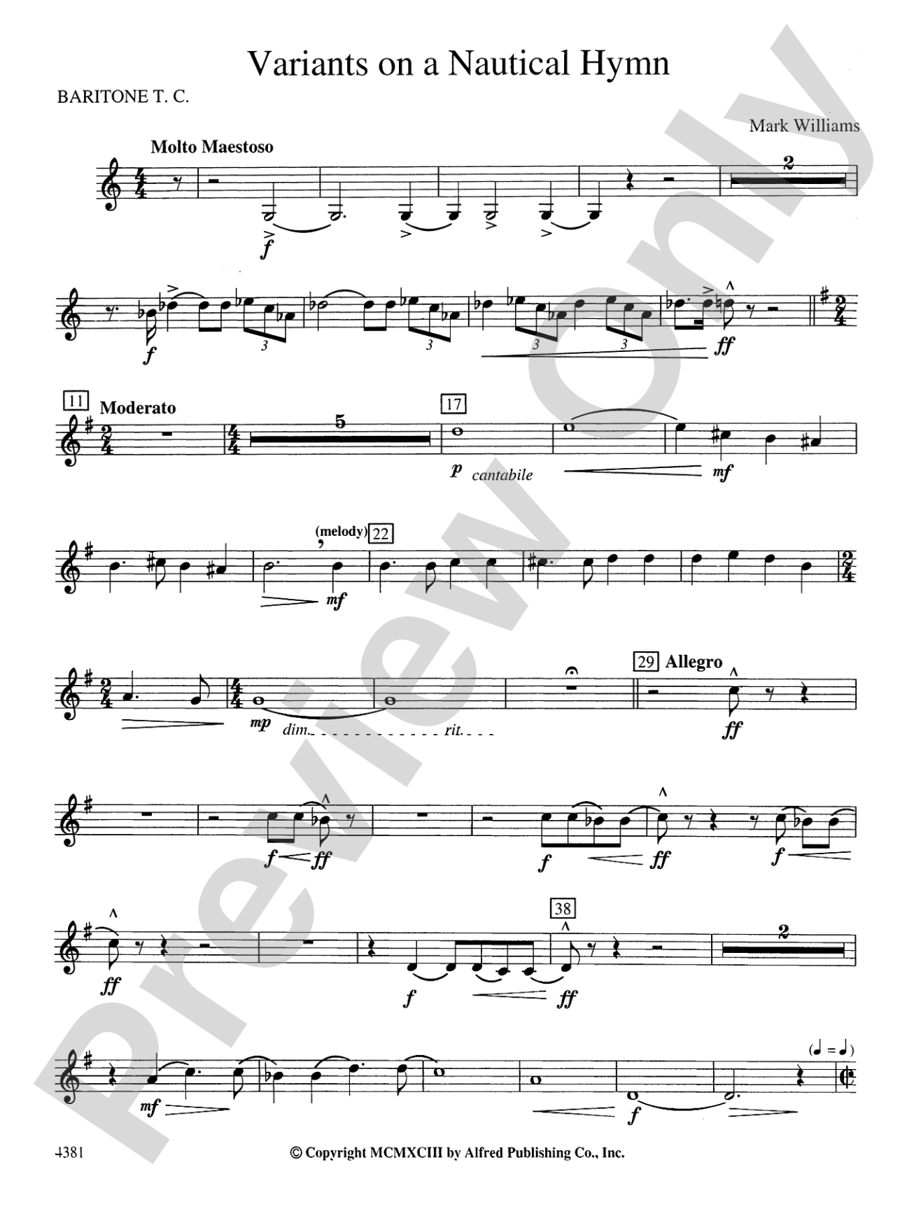 Variations on a Nautical Hymn: Baritone T.C.