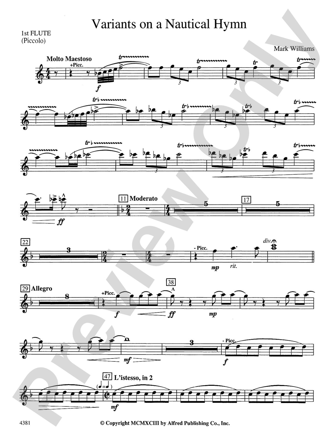 Variations on a Nautical Hymn: Flute