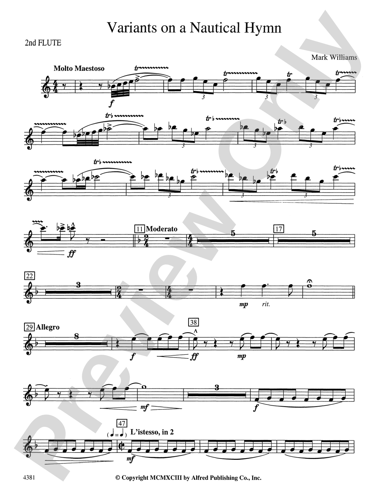 Variations on a Nautical Hymn: 2nd Flute