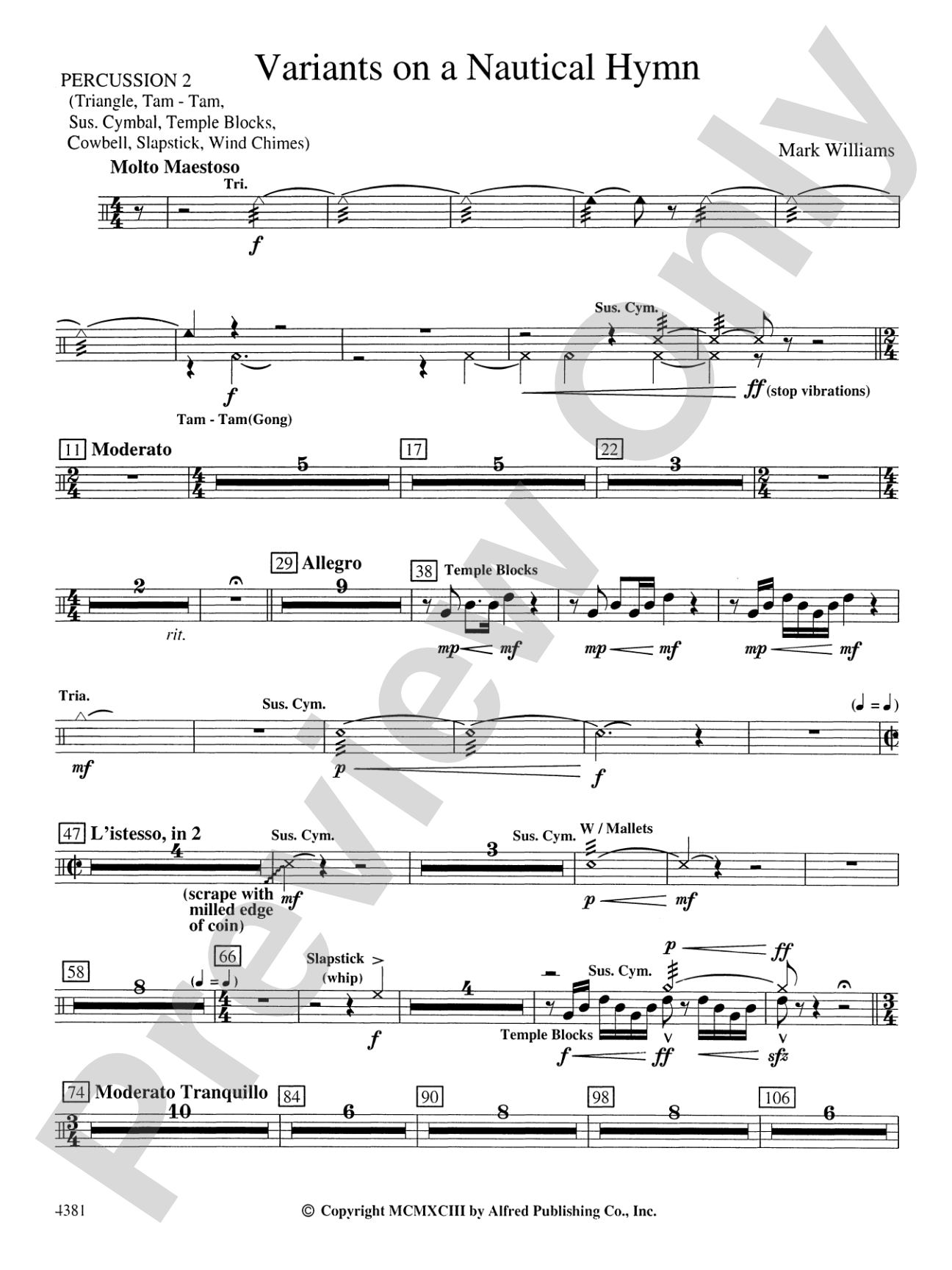 Variations on a Nautical Hymn: 2nd Percussion