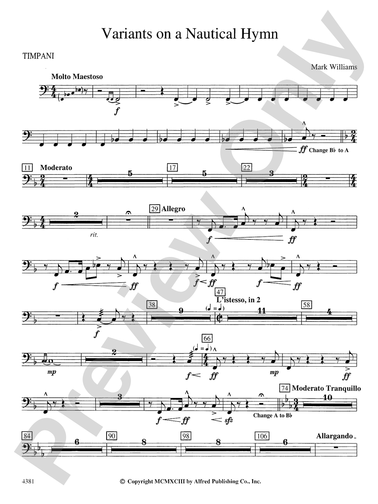 Variations on a Nautical Hymn: Timpani