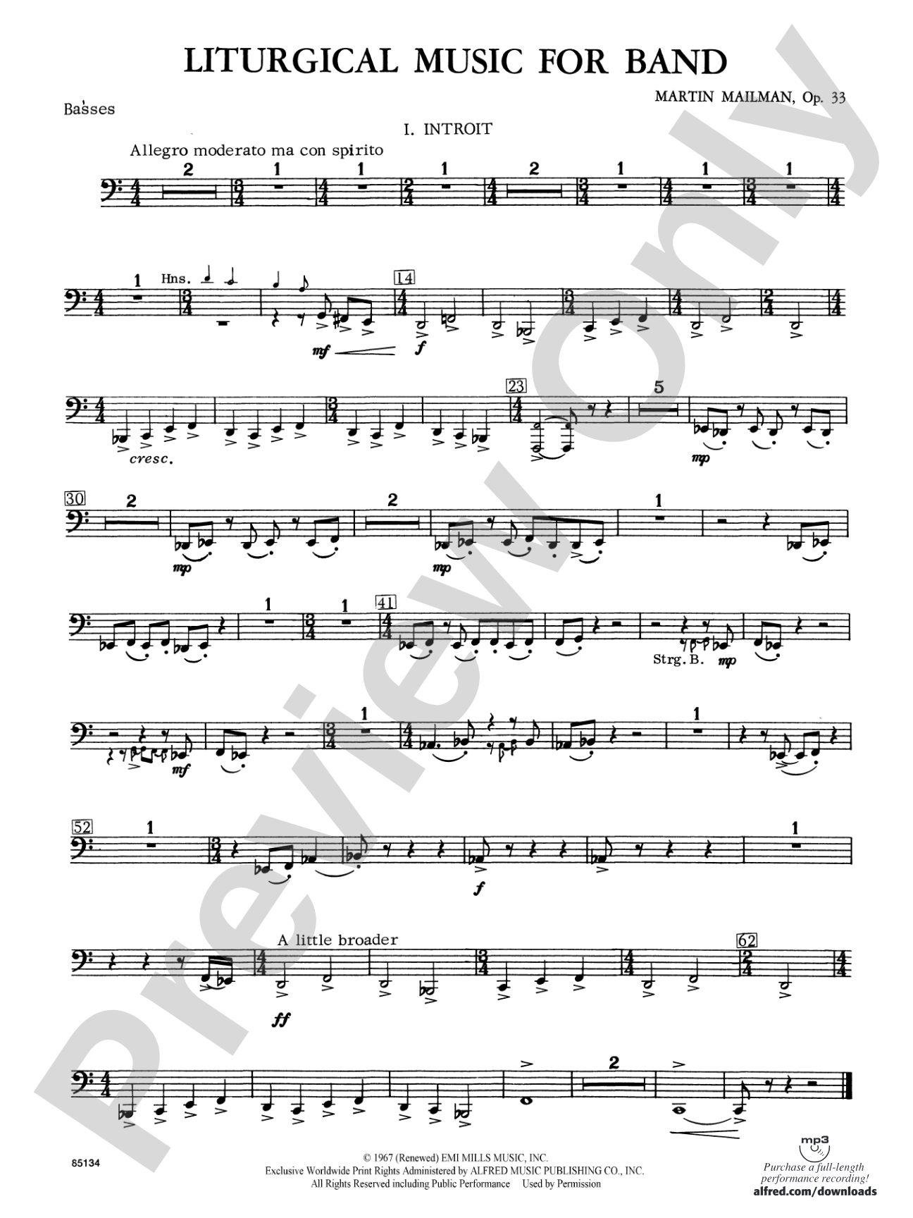 Liturgical Music for Band, Op. 33: Tuba