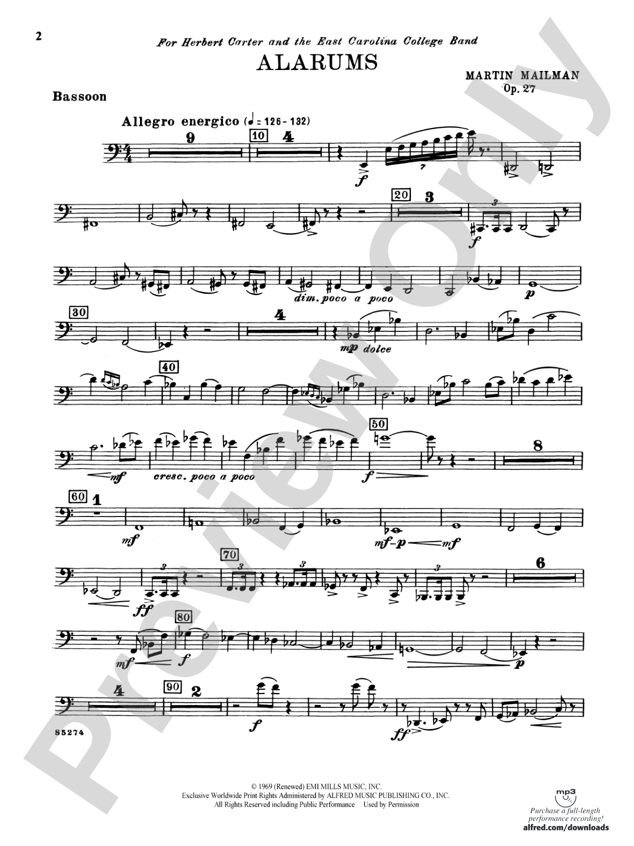 Alarums, Op. 27: Bassoon