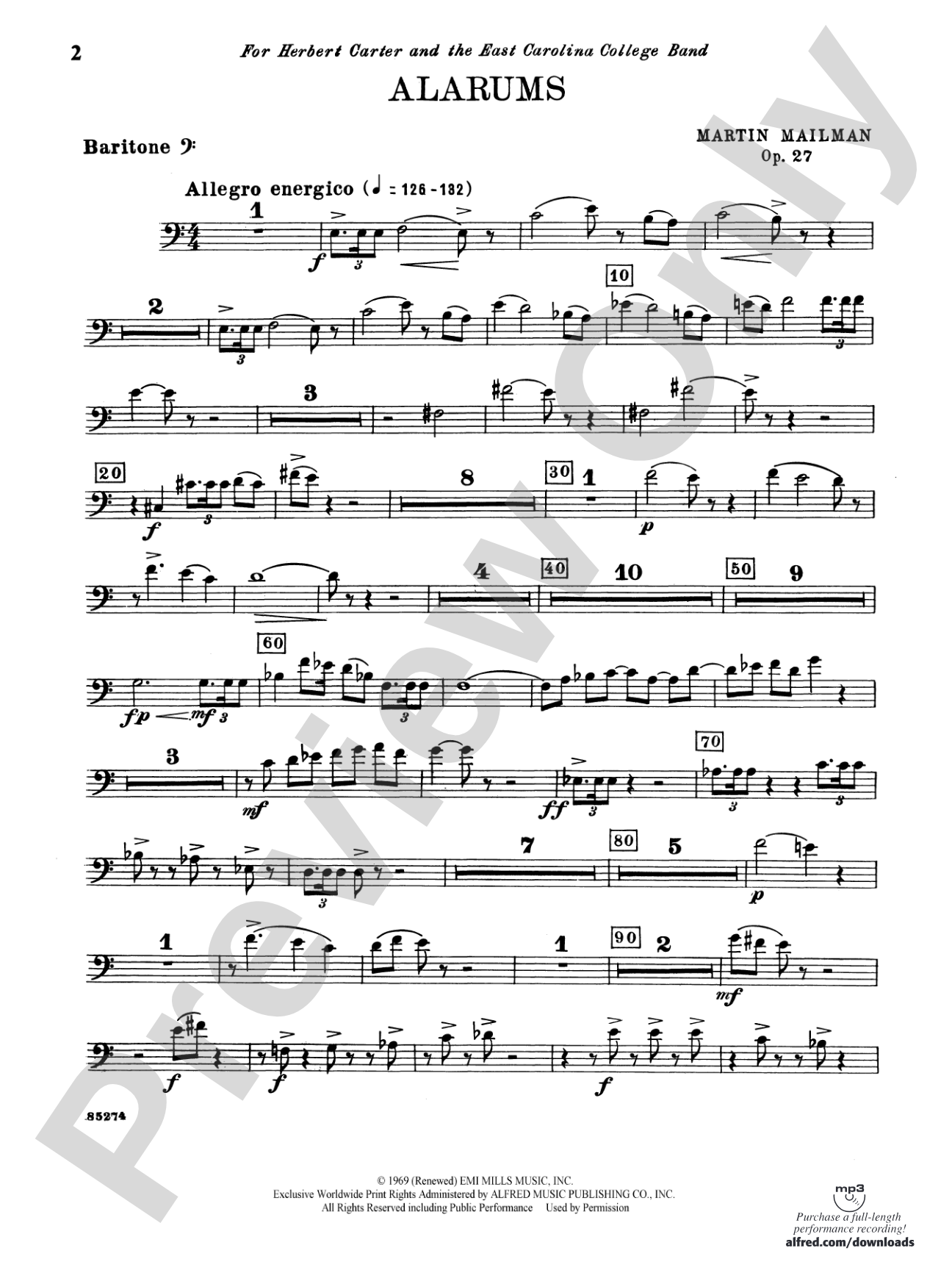 Alarums, Op. 27: Baritone T.C.