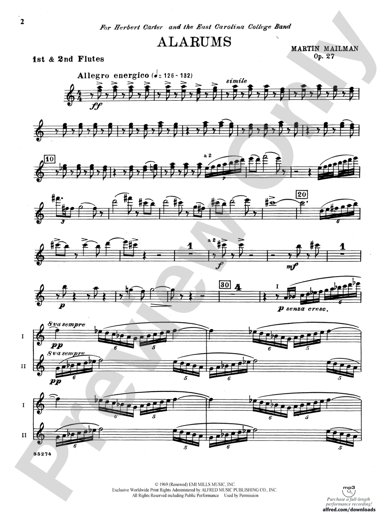Alarums, Op. 27: Flute