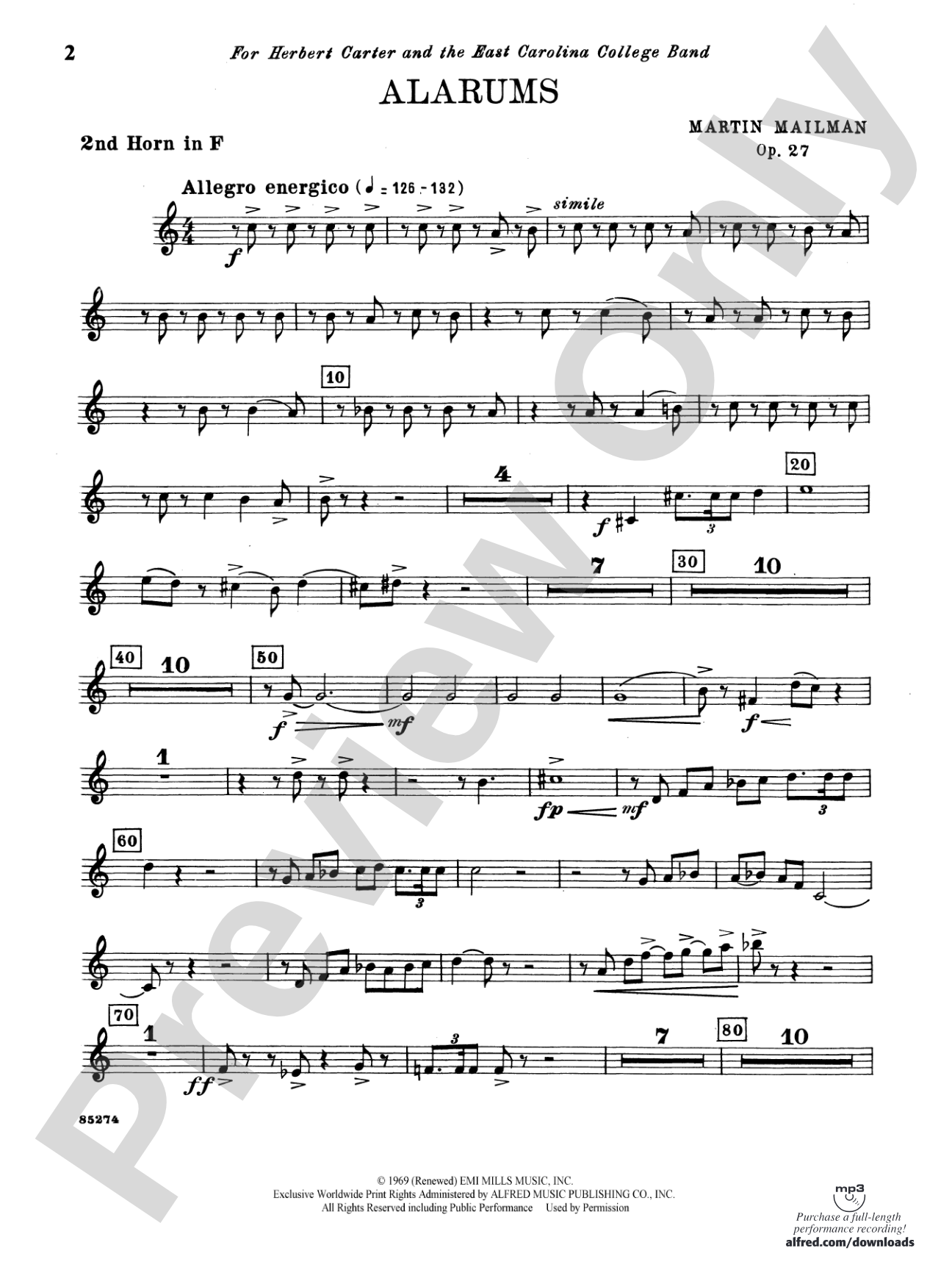 Alarums, Op. 27: 2nd F Horn