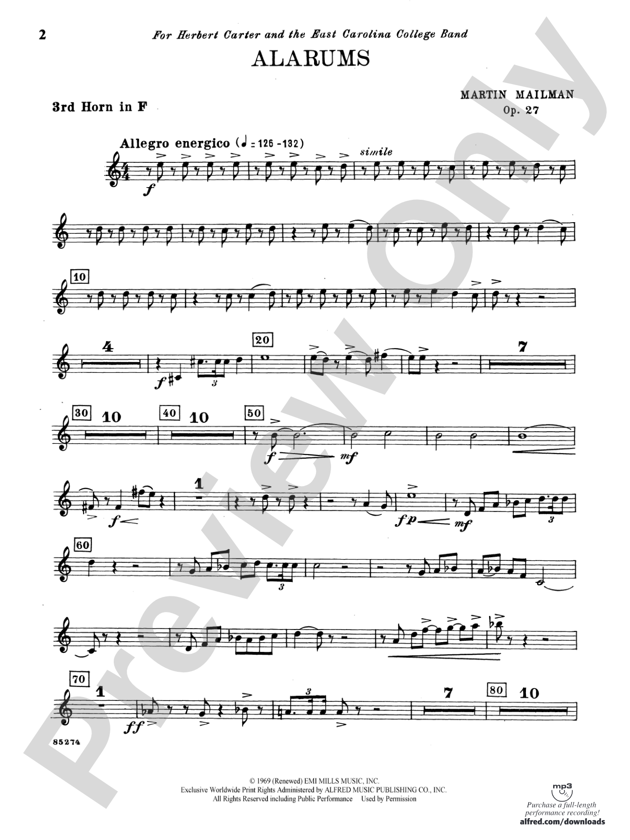 Alarums, Op. 27: 3rd F Horn