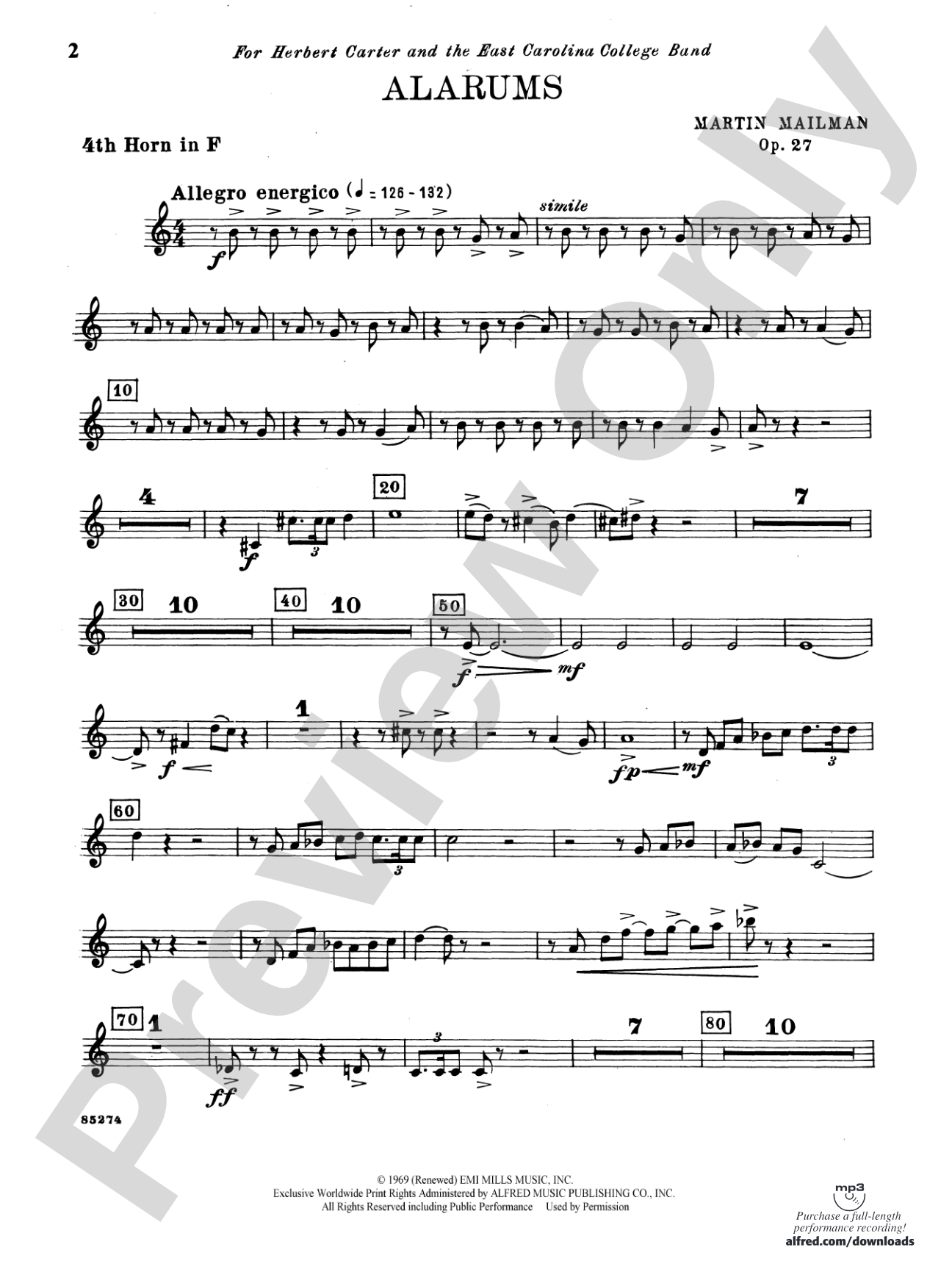 Alarums, Op. 27: 4th F Horn